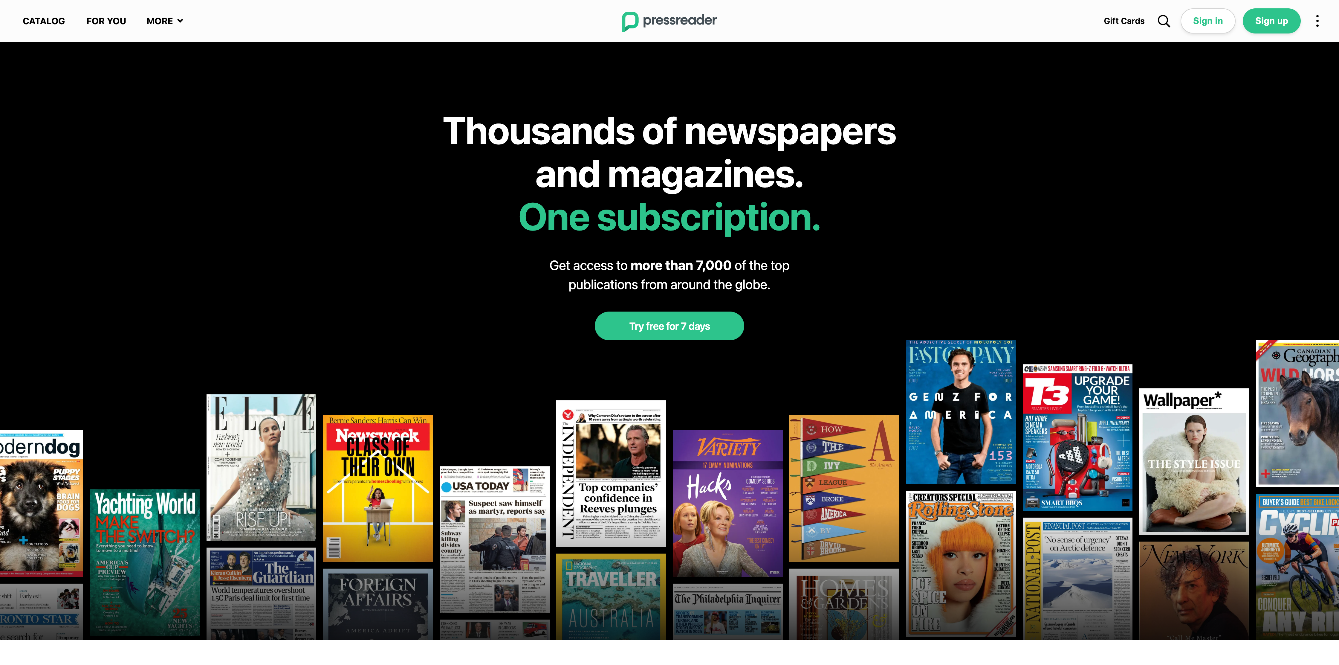 PressReader thousands of newspapers and magazines