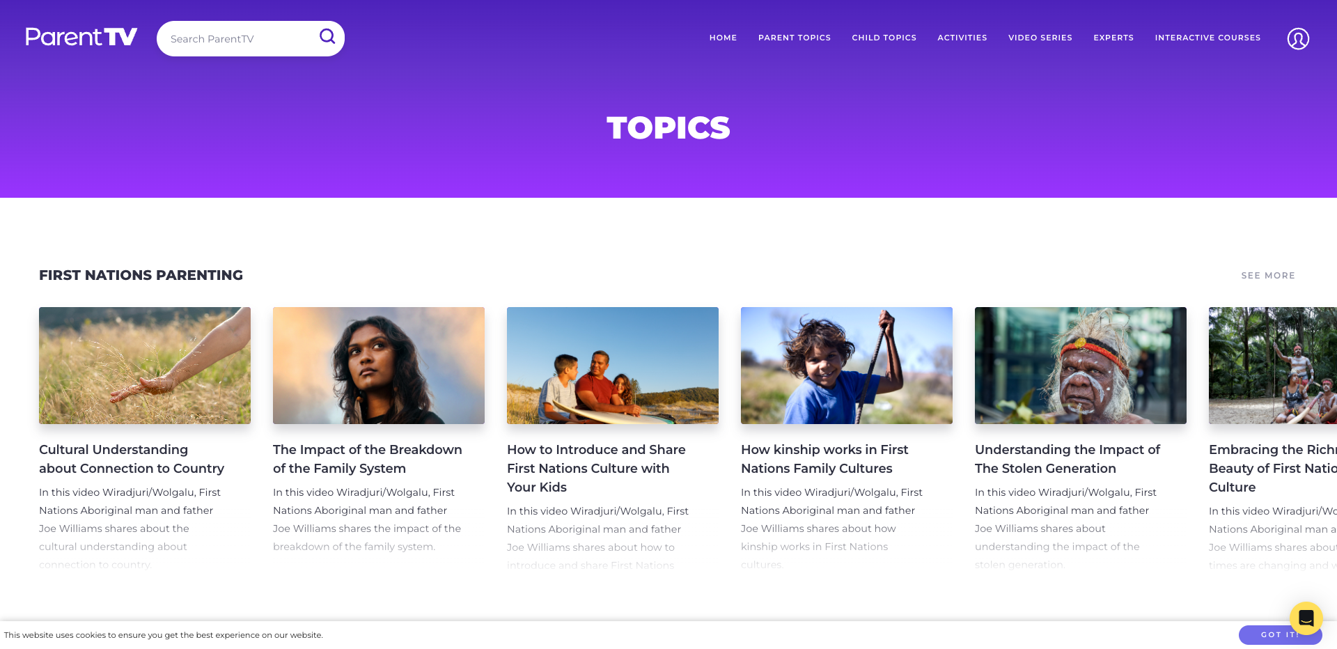 ParentTV Topics. Expert-led videos and articles covering key parenting themes such as behaviour, emotions, learning and wellbeing.